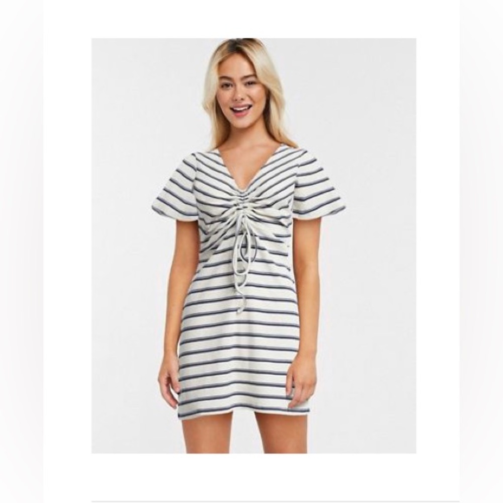 Wednesday’s Girl Striped Drawstring Mini Dress - XL
